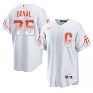 Original Camilo Doval #75 White City Connect Baseball Stitched Jersey | Giants Men Collection Edition 60477327