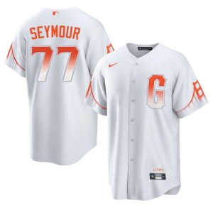 Men Carson Seymour #77 White City Connect Stitched Jersey | SF Original Baseball Gear 73984937