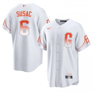 White Daniel Susac #6 San Francisco Giants Baseball City Connect Stitched Jersey | Original Men Fit 80448476