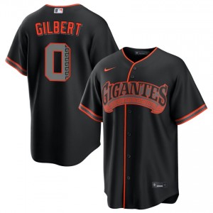 Drew Gilbert #0 San Francisco Alternate Baseball Jersey | Official Men Black Embroidery Edition 93122686