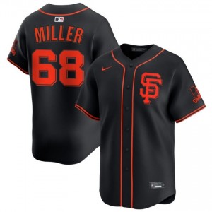 Replica Erik Miller #68 Black Baseball Sewn Jersey | Giants Men Collection Edition 13816984
