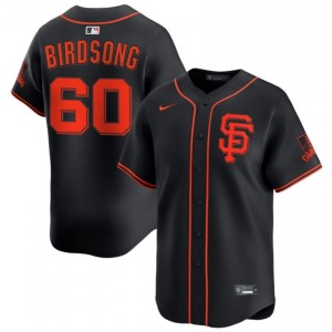 Replica Hayden Birdsong #60 Black Baseball Sewn Jersey | Giants Men Collection Edition 11406341