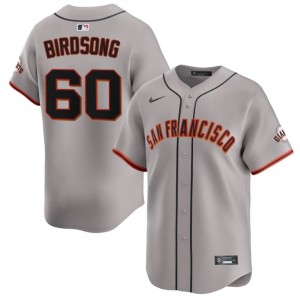 Fresh Hayden Birdsong #60 Gray Baseball Embroidery Jersey | Giants Men Collection Edition 37023479