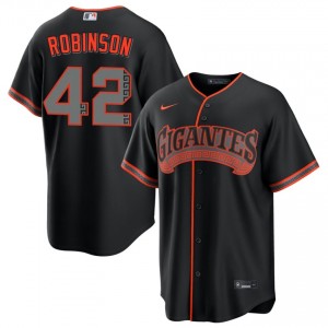 Black Jackie Robinson #42 San Francisco Giants Baseball Alternate Embroidery Jersey | Iconic Men Fit 16178820