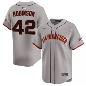 Men Jackie Robinson #42 Gray Embroidery Jersey | SF Fresh Baseball Gear 38300035