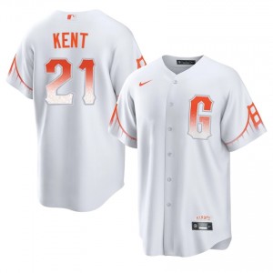 Men Jeff Kent #21 White City Connect Stitched Jersey | SF Original Baseball Gear 19899639
