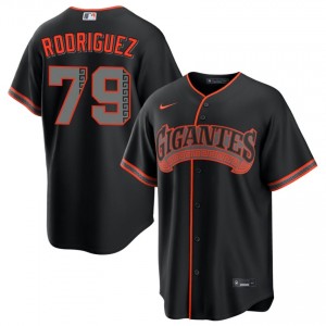 Men Jesus Rodriguez #79 Black Alternate Embroidery Jersey | SF Official Baseball Gear 66844209