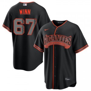 Fresh Keaton Winn #67 Black Alternate Baseball Embroidery Jersey | Giants Men Collection Edition 36262569