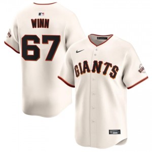 Men Keaton Winn #67 Cream Embroidery Jersey | SF Iconic Baseball Gear 48775192