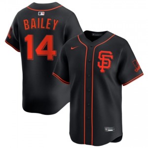 Men Patrick Bailey #14 Black Sewn Jersey | SF Replica Baseball Gear 86565627