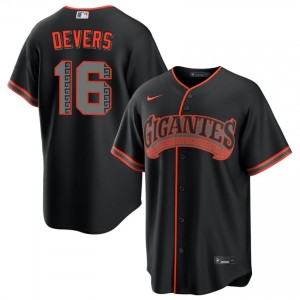 Rafael Devers #16 San Francisco Alternate Baseball Jersey | Iconic Men Black Embroidery Edition 97334112