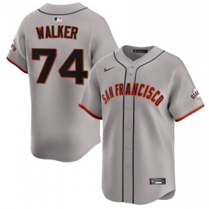 Men Ryan Walker #74 Gray Embroidery Jersey | SF Fresh Baseball Gear 41583706