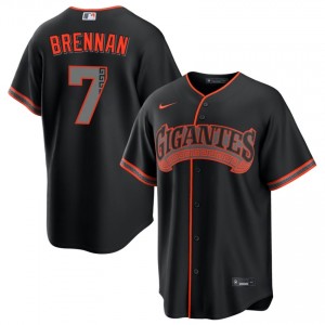 Men Will Brennan #7 Black Alternate Embroidery Jersey | SF Fresh Baseball Gear 83124749