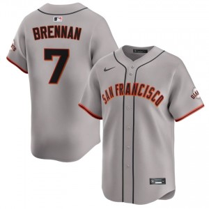 #7 Will Brennan Fresh Men Baseball Jersey | SF Giants Gray Fan Gear 15287348