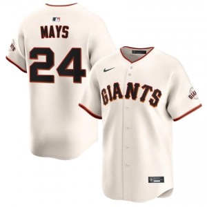 Men Willie Mays #24 Cream Embroidery Jersey | SF Iconic Baseball Gear 54547080