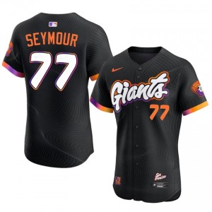 Carson Seymour #77 San Francisco Baseball Jersey | Officially Licensed Men Anthracite Stitch Edition 32660866