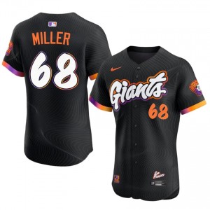 Erik Miller #68 San Francisco Baseball Jersey | Officially Licensed Men Anthracite Stitch Edition 14930859