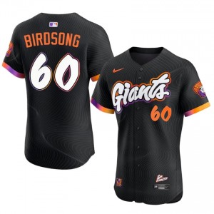 Hayden Birdsong #60 San Francisco Baseball Jersey | Officially Licensed Men Anthracite Stitch Edition 53502576