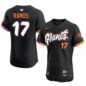 #17 Heliot Ramos Officially Licensed Men Baseball Jersey | SF Giants Anthracite Fan Gear 36103688