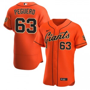 Joel Peguero #63 San Francisco Baseball Jersey | Authentic Men Orange Stitched Edition 93328930