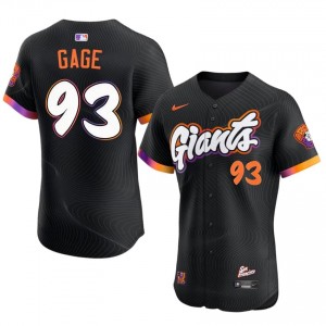 #93 Matt Gage Officially Licensed Men Baseball Jersey | SF Giants Anthracite Fan Gear 24215023