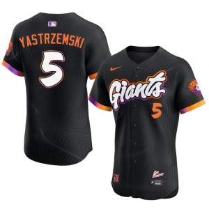 Anthracite Mike Yastrzemski #5 San Francisco Giants Baseball Stitch Jersey | Officially Licensed Men Fit 92132017