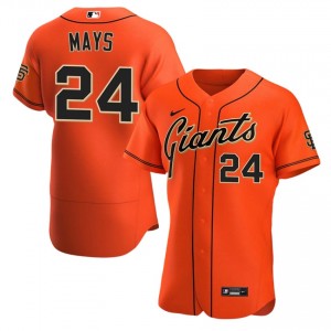 Willie Mays #24 San Francisco Baseball Jersey | Authentic Men Orange Stitched Edition 44289406