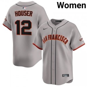 #12 Adrian Houser Official Women Baseball Jersey | SF Giants Gray Fan Gear 46525360