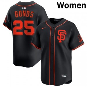 Premium Barry Bonds #25 Black Baseball Sewn Jersey | Giants Women Collection Edition 51898266