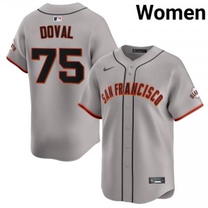 Official Camilo Doval #75 Gray Baseball Embroidery Jersey | Giants Women Collection Edition 40240215