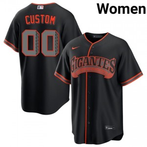 Women Custom #00 Black Alternate Stitched Jersey | SF Original Baseball Gear 45162489