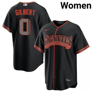 Black Drew Gilbert #0 San Francisco Giants Baseball Alternate Stitched Jersey | MLB Women Fit 87048265
