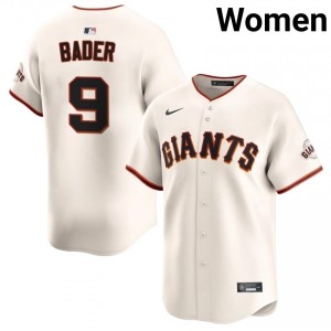 Exclusive Harrison Bader #9 Cream Baseball Embroidery Jersey | Giants Women Collection Edition 30955564