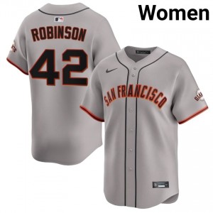 Jackie Robinson #42 San Francisco Baseball Jersey | Official Women Gray Embroidery Edition 13880310