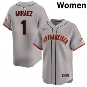 #1 Luis Arraez Official Women Baseball Jersey | SF Giants Gray Fan Gear 62376503