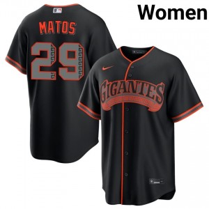 #29 Luis Matos Durable Women Alternate Baseball Jersey | SF Giants Black Fan Gear 20232403