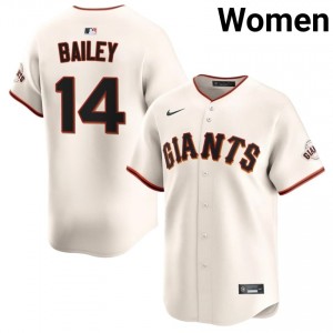 Exclusive Patrick Bailey #14 Cream Baseball Embroidery Jersey | Giants Women Collection Edition 83537803