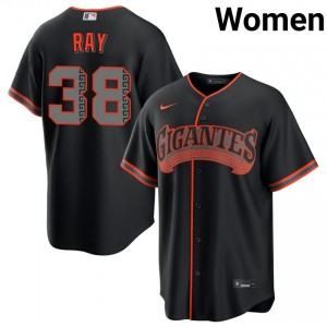 #38 Robbie Ray Pro-Grade Women Alternate Baseball Jersey | SF Giants Black Fan Gear 16053178