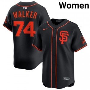 Ryan Walker #74 San Francisco Baseball Jersey | Premium Women Black Stitch Edition 50492741