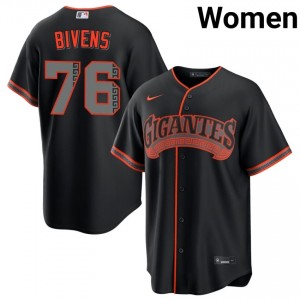 Women Spencer Bivens #76 Black Alternate Stitched Jersey | SF Durable Baseball Gear 88626037