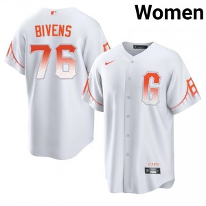 MLB Spencer Bivens #76 White City Connect Baseball Stitched Jersey | Giants Women Collection Edition 11211327