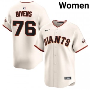 Spencer Bivens #76 San Francisco Baseball Jersey | Exclusive Women Cream Embroidery Edition 92936418