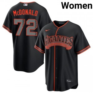 Original Trevor McDonald #72 Black Alternate Baseball Stitched Jersey | Giants Women Collection Edition 99807016