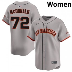 Gray Trevor McDonald #72 San Francisco Giants Baseball Embroidery Jersey | Official Women Fit 37704174
