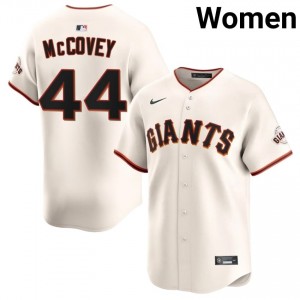 Women Willie McCovey #44 Cream Embroidery Jersey | SF Exclusive Baseball Gear 23576894