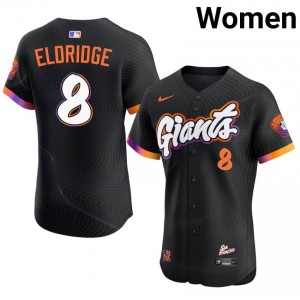 Bryce Eldridge #8 San Francisco Baseball Jersey | Gameday Women Anthracite Stitch Edition 87305540