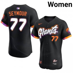 Anthracite Carson Seymour #77 San Francisco Giants Baseball Stitch Jersey | Gameday Women Fit 34903623