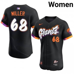 Anthracite Erik Miller #68 San Francisco Giants Baseball Stitch Jersey | Gameday Women Fit 66918418