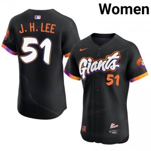 Women Jung Hoo Lee #51 Anthracite Sewn Jersey | SF Gameday Baseball Gear 19235553