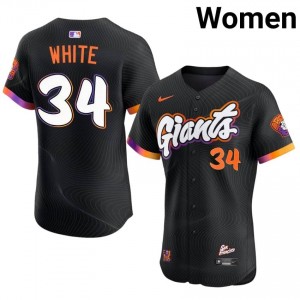 Anthracite Mitchell White #34 San Francisco Giants Baseball Stitch Jersey | Gameday Women Fit 81561175